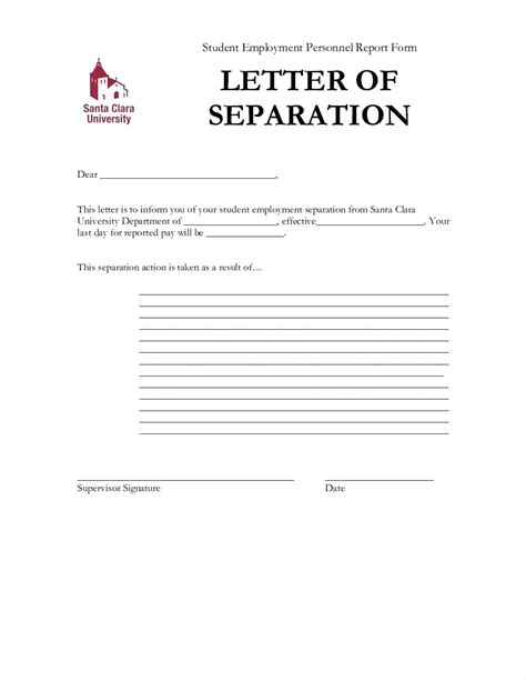 Separation Letter Template