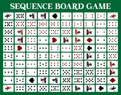 Sequence Board Game Printable