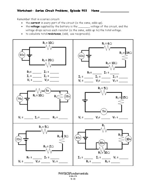 Series Circuit Problems And Answers Reader