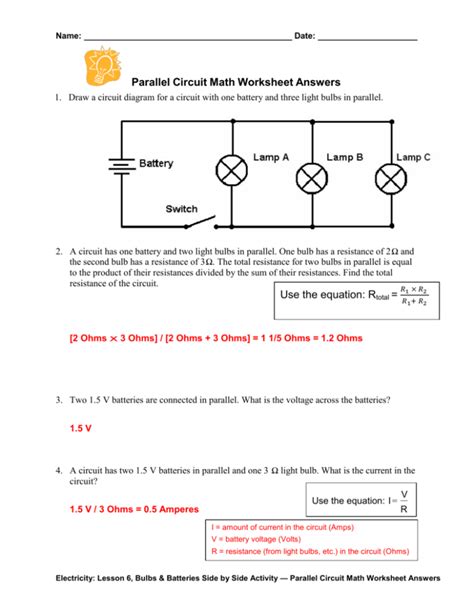 Series Parallel Circuits Worksheet Answers Reader