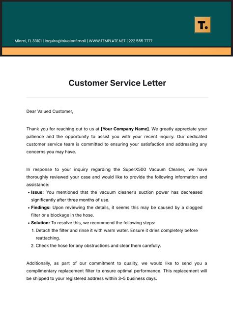 Service Letter Template Samples