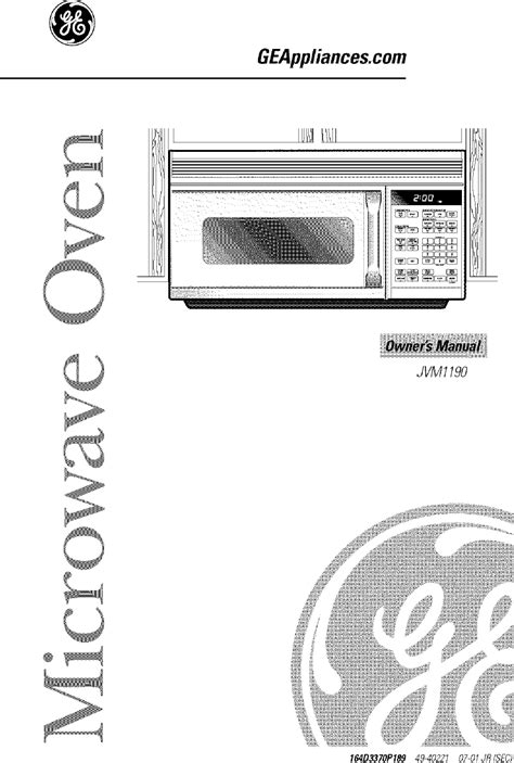 Service Manual For Ge Appliance Microwave Oven Ge Ebook Epub