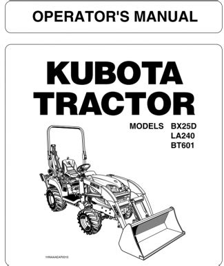 Service Manual For Kubota Bx25d Ebook Doc