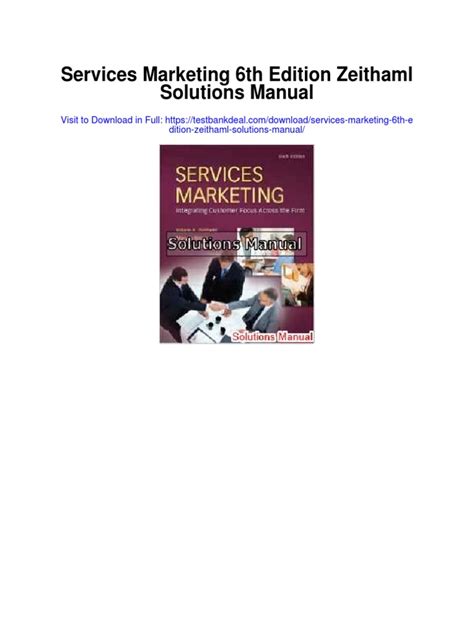 Services Marketing Zeithaml 6th Edition PDF Epub