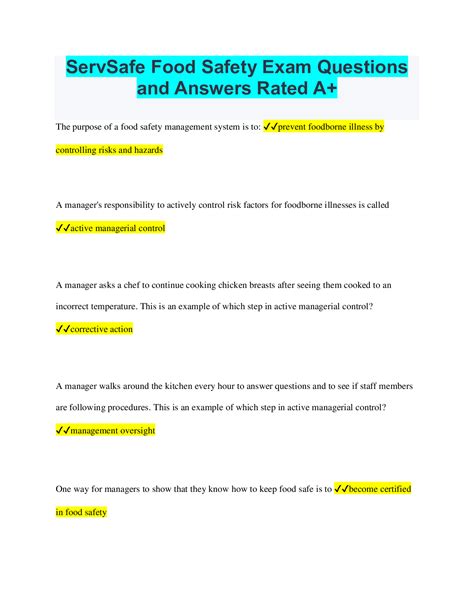 Servsafe Exam Answers 2011 Reader