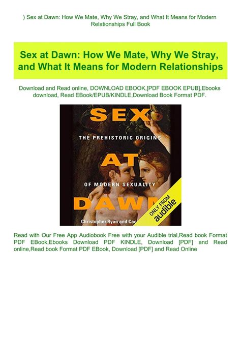 Sex at Dawn How We Mate Why We Stray and What It Means for Modern Relationships PDF