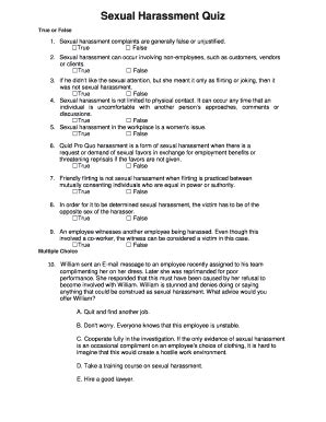 Sexual Harassment Quiz Answers Hr That Works PDF