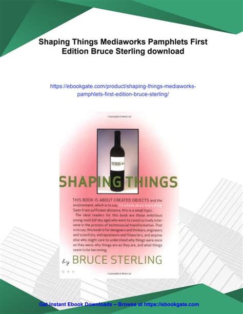 Shaping Things Mediaworks Pamphlets PDF