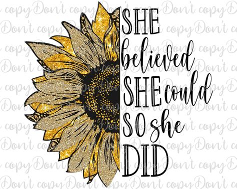 She Believed She Could So She Did A Journal Sunflower Reader