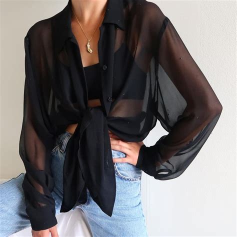 Sheer Black Button-Down Shirt: A Versatile Wardrobe Staple