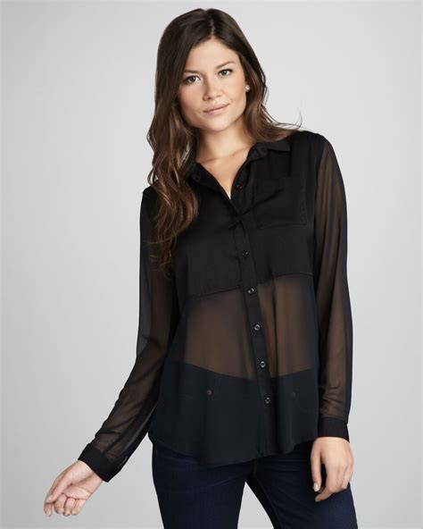 Sheer Black Shirt Long Sleeve: Elevate Your Style with a Touch of Sophistication