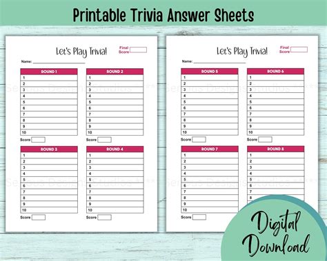 Sheets Printable