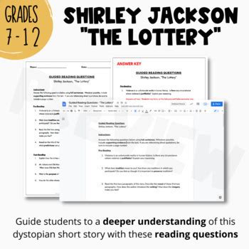 Shirley Jackson The Lottery Discussion Questions Answers Doc