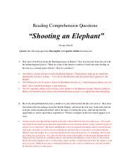 Shooting An Elephant Question Answers Choice Doc