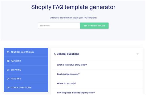 Shopify Faq Template