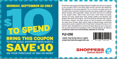 Shoppers Coupons 10 Off 50 Printable