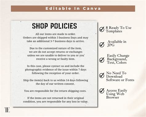 Shopping Policy Template