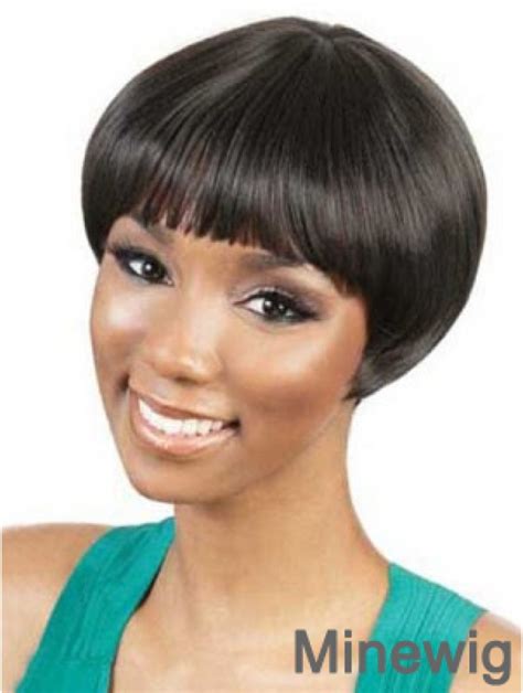 Short African American Wigs Bobs Synthetic Wigs Lace Front Straight Wigs