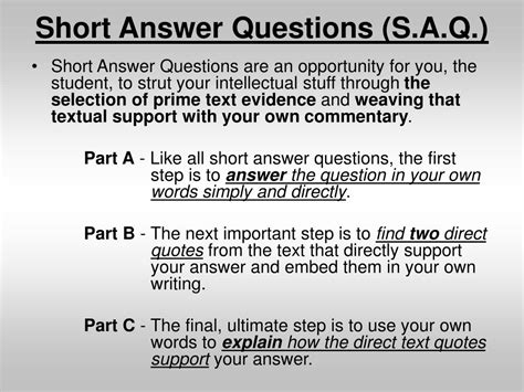 Short Answer Question Examples Doc