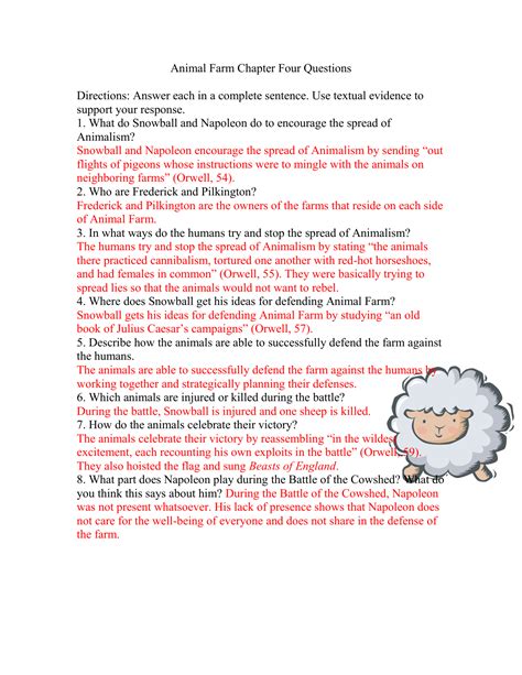 Short Answer Study Guide Questions Animal Farm Answers Reader