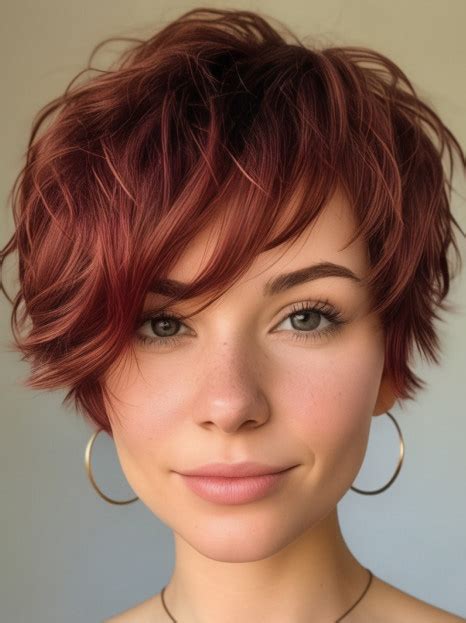 Short Auburn Wig Monofilament 6" Layered Wigs