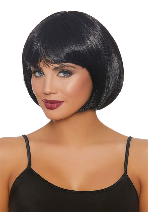 Short Bob Wig 10" Black Monofilament Wigs