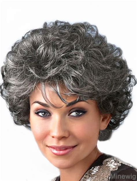 Short Capless Synthetic Wavy Elderly Lady Wigs: 2025 VS 2023