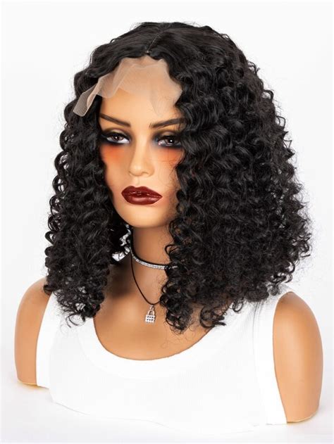 Short Curly Lace Front Wigs 8" With Bangs Wigs