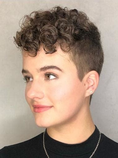 Short Curly Pixie Wig Black 4" Boycuts Wigs