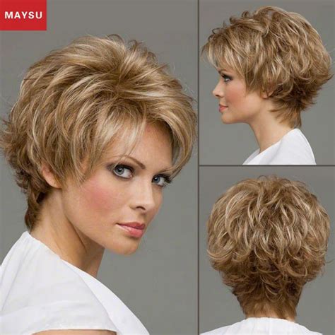 Short Curly Wigs For White Women Monofilament 6" Layered Wigs