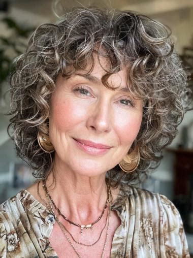 Short Grey Curly Wigs Synthetic 10" Monofilament Wigs