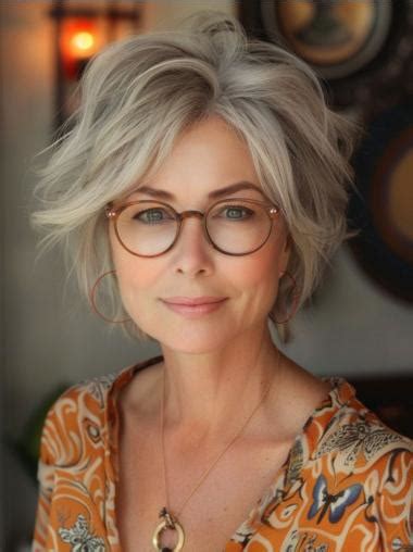 Short Grey Hair Wigs 6" Wavy Monofilament Wigs