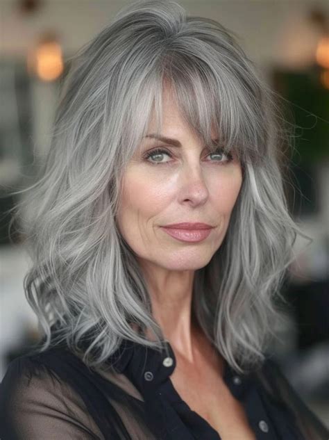 Short Hairstyles For Grey Hair Layered Wavy Lace Front Wigs