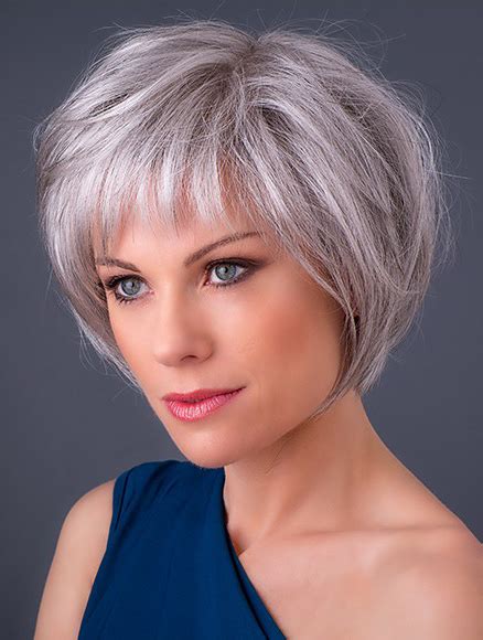 Short Human Hair Wigs Grey 10