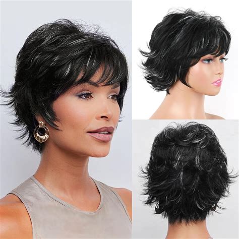 Short Layered Wigs Synthetic Wavy Layered Wigs