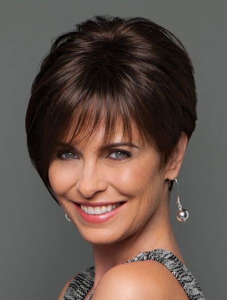 Short Monofilament Straight Brown Wigs For Women