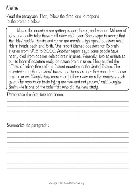Short Passages For Summarizing 6th Grade Ebook Doc