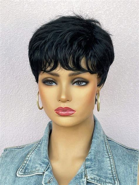 Short Pixie Cut Wigs Straight Synthetic Wigs For Women Wispy Layered Wigs