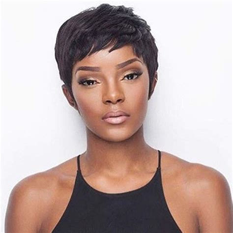 Short Pixie Wigs For African American Black 4" Boycuts Wigs