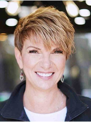 Short Pixie Wigs Synthetic Lace Front Wig Convenient Straight Pixie Wigs Short Blonde Wig