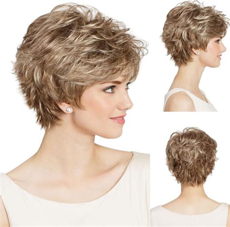 Short Style Wigs Blonde Fashionable Design Wavy Pixie Cut Wigs