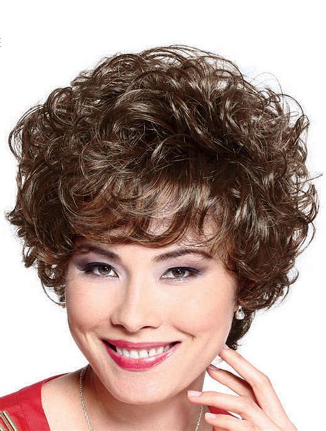 Short Wavy Wig With Bangs Lace Front Synthetic Wigs