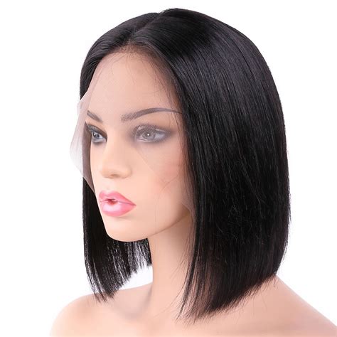 Short White Hair Wigs Lace Front 4" Straight Wigs