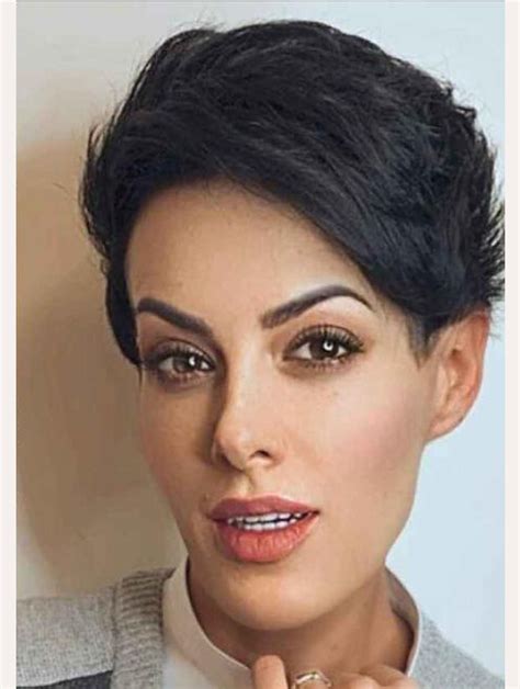 Short Wig Straight Black Lace Front Cropped Boycuts Pixie Wigs