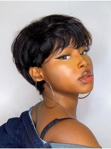 Short Wigs For Black Women Straight Boycuts Wigs Lace Front Synthetic Wigs