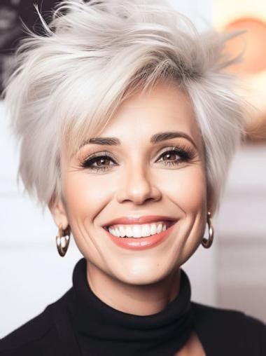 Short Wigs For Older White Ladies 6" Monofilament Layered Wigs