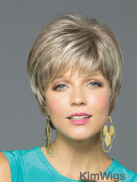 Short Wigs For White Women Synthetic 8" Monofilament Wigs