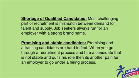 Shortage of qualified candidates: