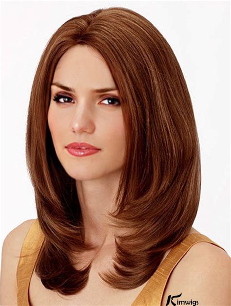 Shoulder Length 100% Hand-Tied Without Bangs Human Hair Wigs