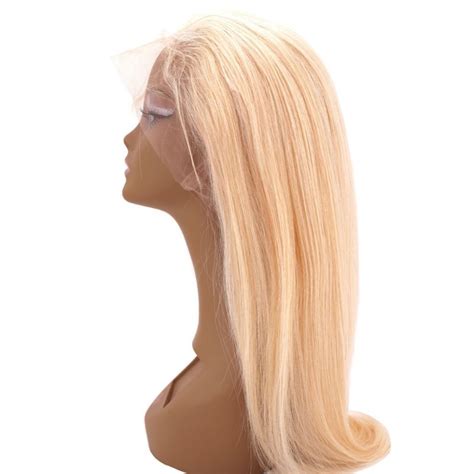 Shoulder Length Straight Full Lace Blonde 14" Lady Wigs